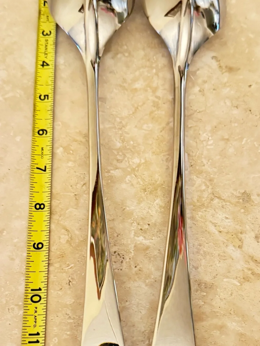 Stainless Steel Serving Spoon and Fork Set - Silver